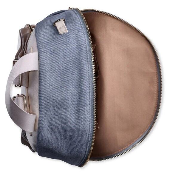 Madden NYC Women's Mini Backpack with Embellished Pouch, Denim, Tassels White - Picture 5 of 6